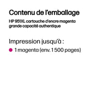 HP 951XL Magenta – Cartouche d’encre grande capacité HP d’origine — vue 3 — Connecto.ma