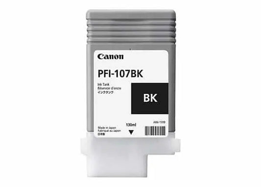 Canon PFI-107BK 130 ml – Bouteille d’encre Canon d’origine (6705B001AA) Connecto.ma