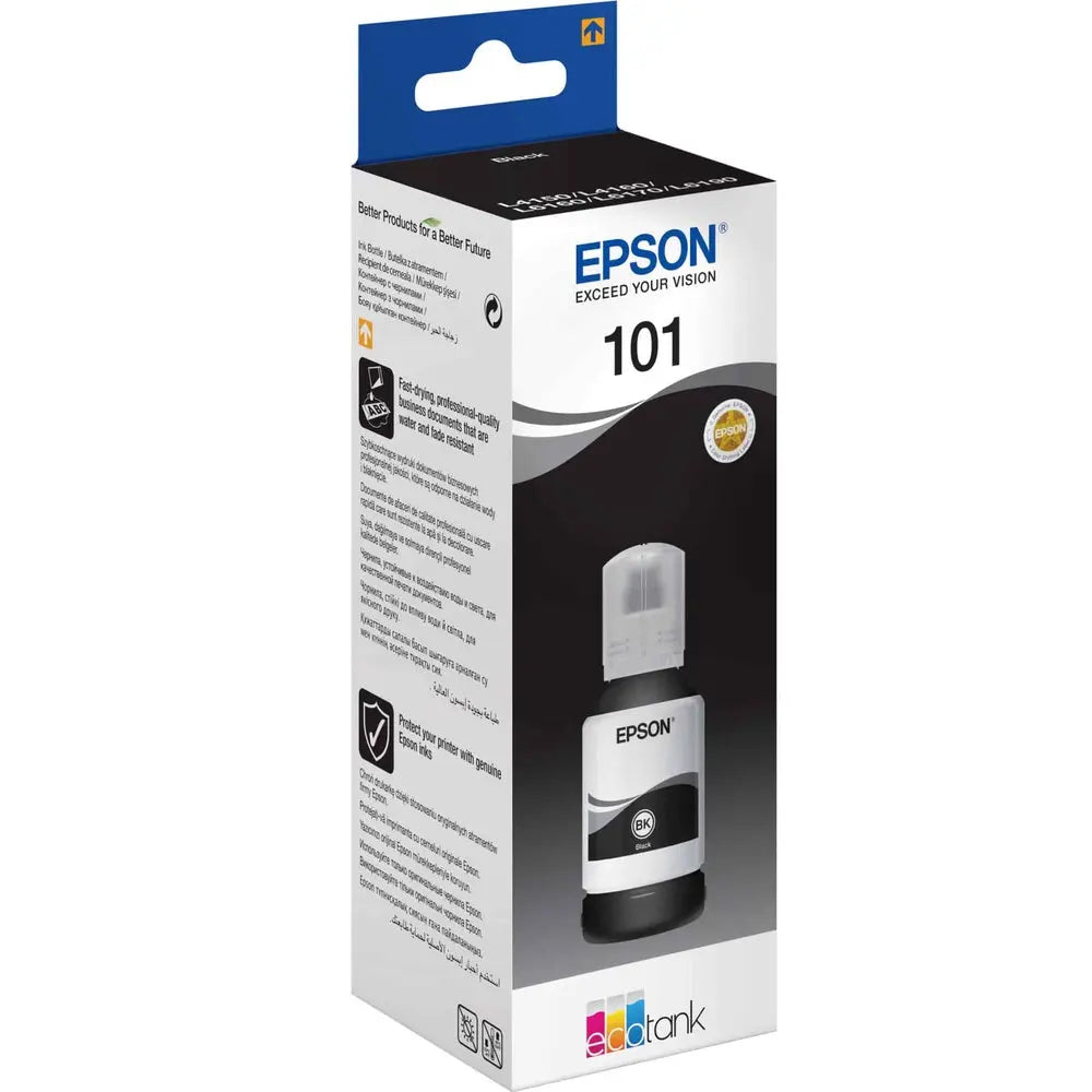 Epson 101 Noir – Bouteille d’encre Epson EcoTank d’origine — vue 2 — Connecto.ma