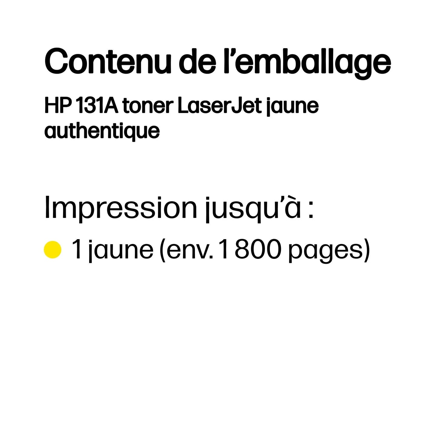 HP 131A Jaune – Toner HP LaserJet d’origine (CF212A) Connecto.ma