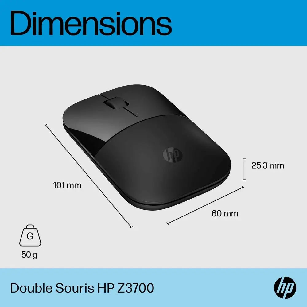 Souris HP double mode Z3700 – Noir — vue 6 — Connecto.ma