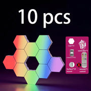 Panneaux LED Hexagonaux RGB Intelligents – 10 PCS — vue 3 — Connecto.ma