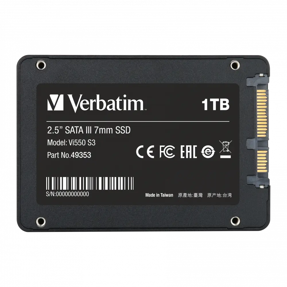 Verbatim Vi550 S3 SSD – 1TB Disque Dur SSD Sata 2.5 (49353) Connecto.ma