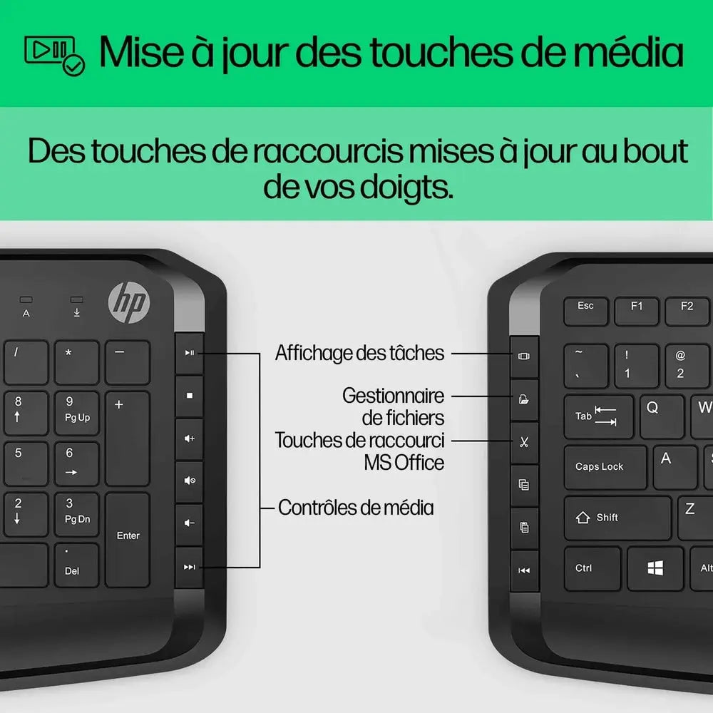 Clavier et souris filaires HP 200 – AZERTY — vue 2 — Connecto.ma