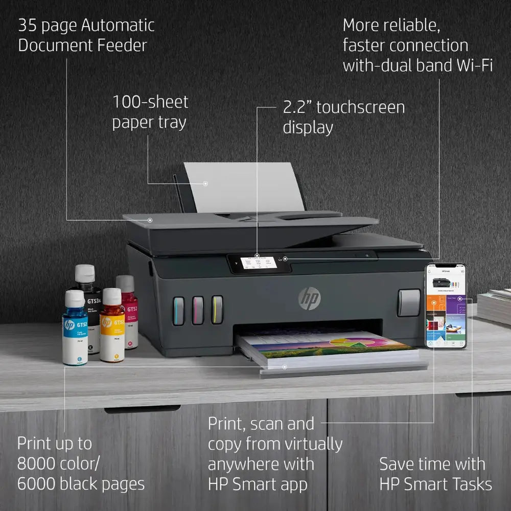 HP Smart Tank 530 Imprimante multifonction à réservoirs rechargeables — vue 3 — Connecto.ma