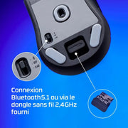 HyperX Pulsefire Haste 2 Souris Gamer Sans fil Mini- Noir — vue 9 — Connecto.ma