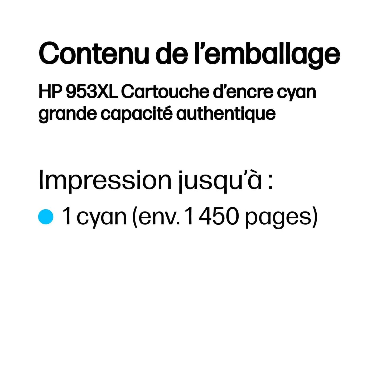 Cartouche d’encre HP 953XL – Cyan (F6U16AE) Hewlett Packard