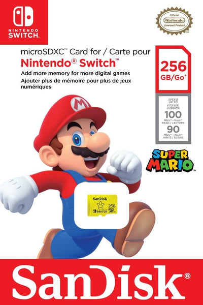 Carte microSDXC™ SanDisk 256 Go, pour Nintendo Switch™