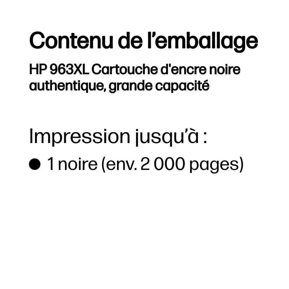 HP 963XL Noir – Cartouche d’encre grande capacité HP d’origine — vue 3 — Connecto.ma