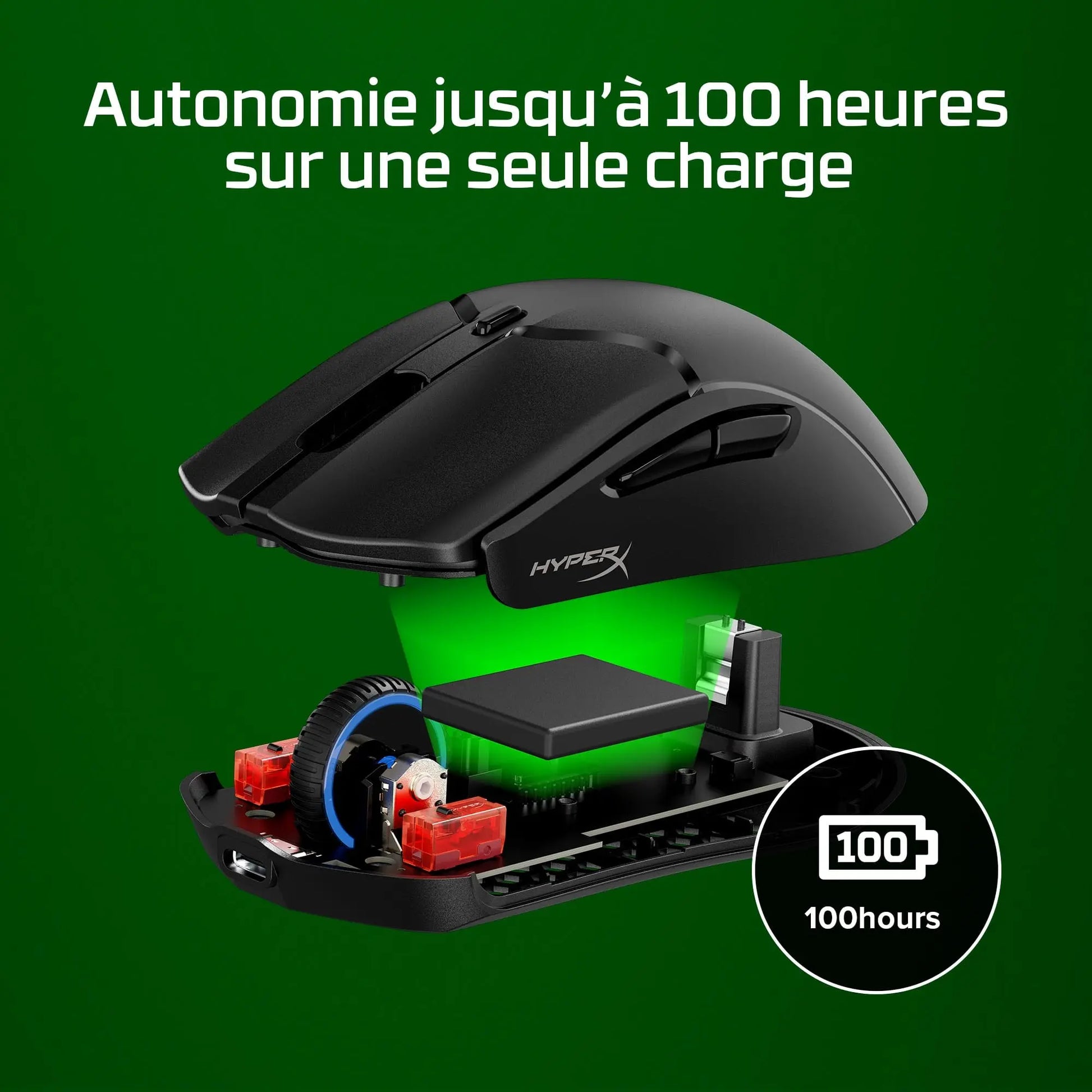 Souris Gamer Sans fil HyperX Pulsefire Haste 2 Mini- Noir (7D388AA) - Connecto.ma