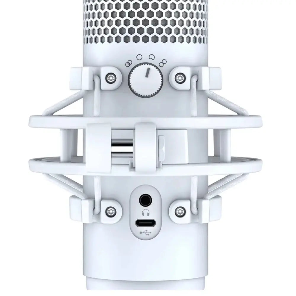 HyperX QuadCast S Blanc – Microphone USB RGB Streaming — vue 2 — Connecto.ma