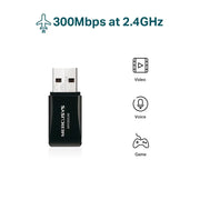 MERCUSYS Adaptateur USB sans fil N300 — vue 3 — Connecto.ma