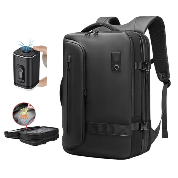 Sac à Dos de voyage sous vide Étanche RZTX–45L, Antivol, Sac Sous Vide & Ventouse Puissante Intégrée-cartable
