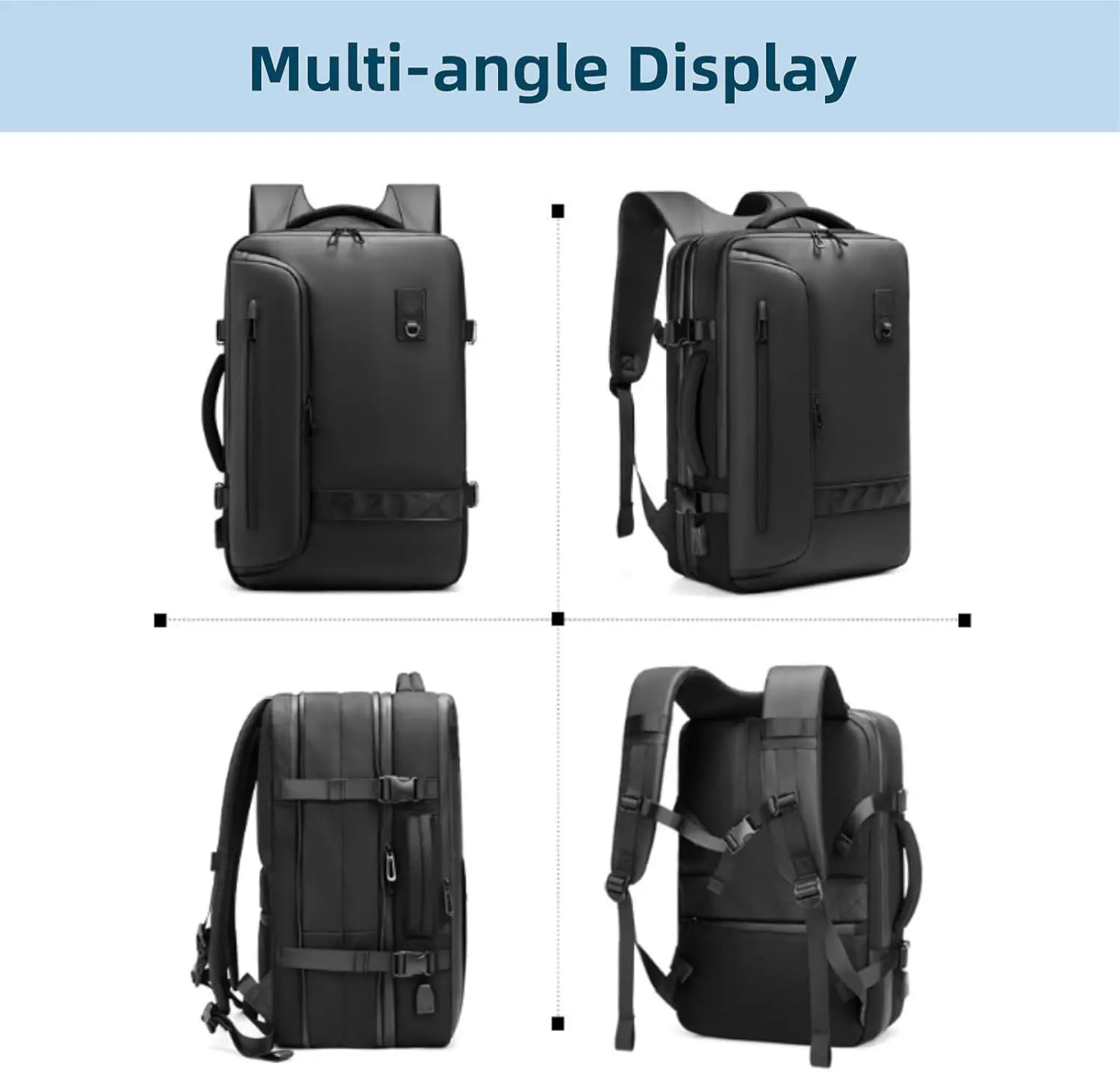 Sac à Dos Étanche RZTX – 45L, Antivol, Sac Sous Vide & Ventouse Puissante Intégrée-cartable Connecto.ma