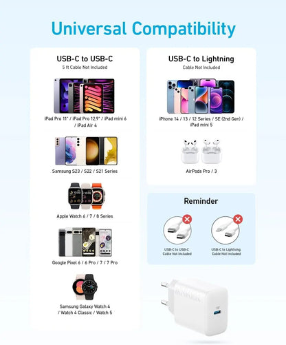 Anker chargeur mural 20W USB-C - Blanc - Connecto.ma