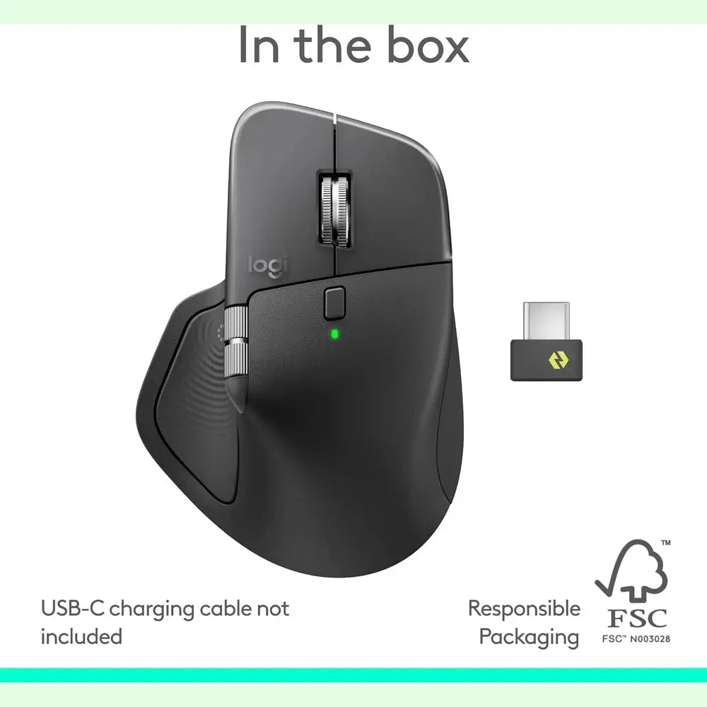Logitech MX Master 4 Wireless Bluetooth Mouse – Graphite — vue 6 — Connecto.ma