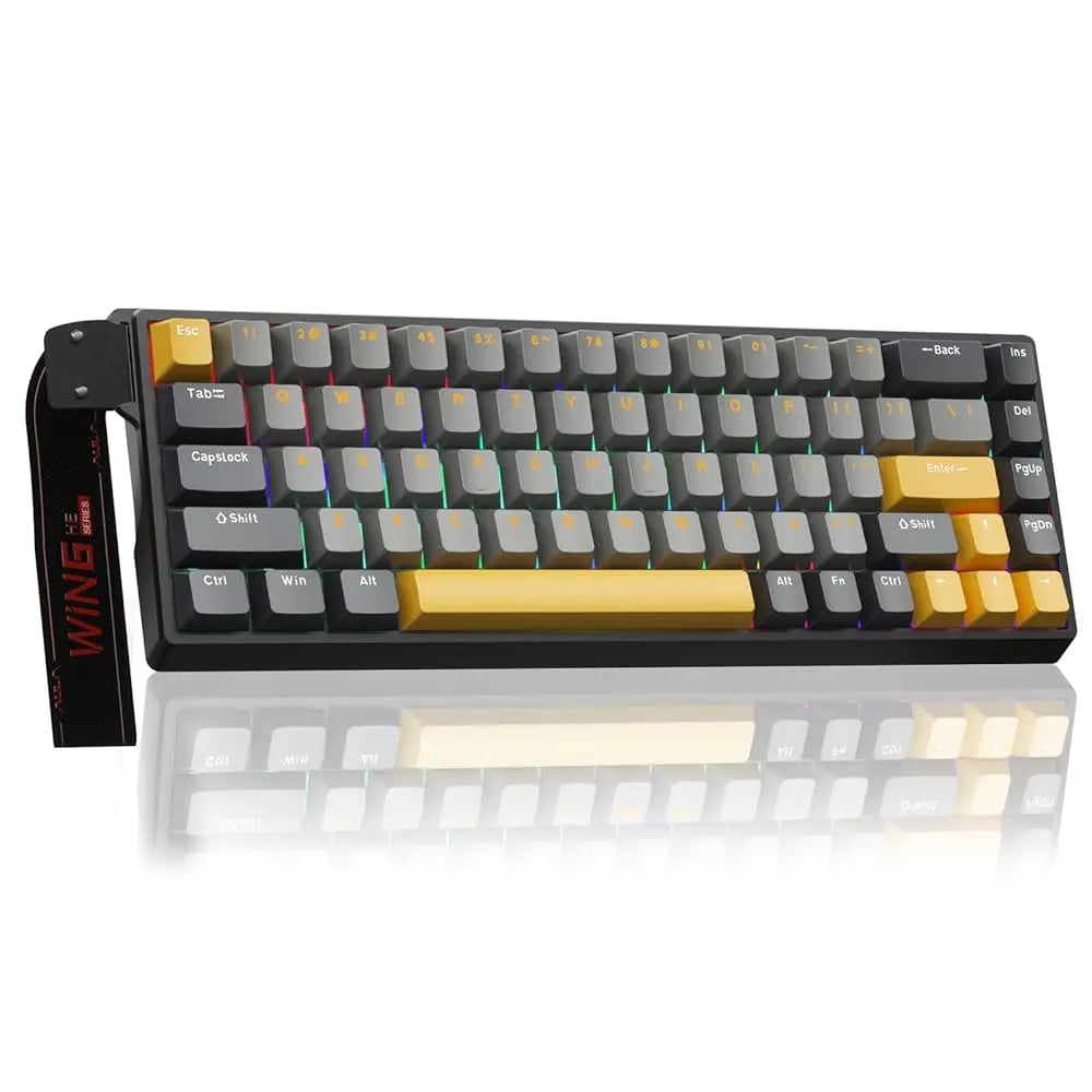Clavier Mécanique Magnétique AULA WIN 68 HE MAX– Interrupteurs Magnétiques, 8000 Hz, RGB Complet ( Jaune-Noir ) Connecto.ma