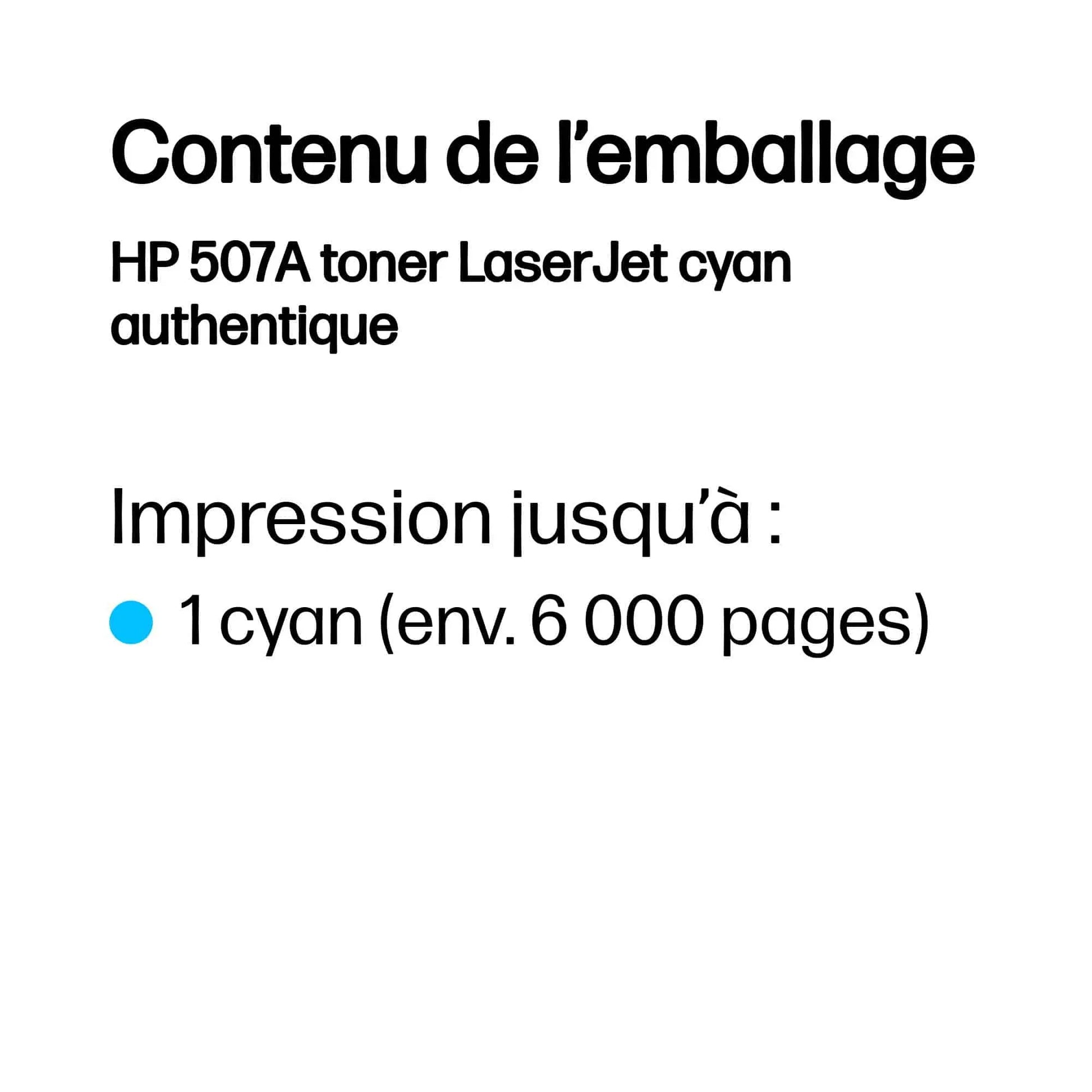 HP 507A Cyan – Toner HP LaserJet d’origine (CE401A) Connecto.ma