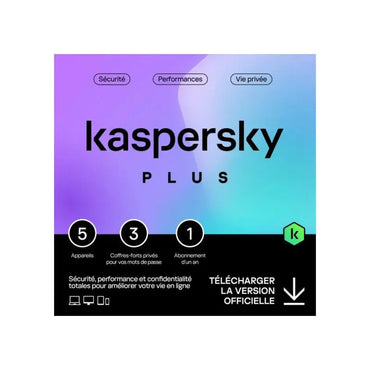 Kaspersky Plus (équivalent à Internet Security) – 5 Postes / 1 an (KL10428BEFS-SLIMMAG) Connecto.ma