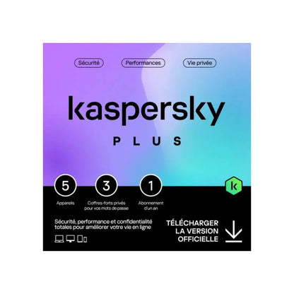 Kaspersky Plus (équivalent à Internet Security) – 5 Postes / 1 an (KL10428BEFS-SLIMMAG) Connecto.ma
