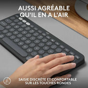 Clavier sans fil Logitech Pebble Keys 2 K380s – Graphite — vue 3 — Connecto.ma