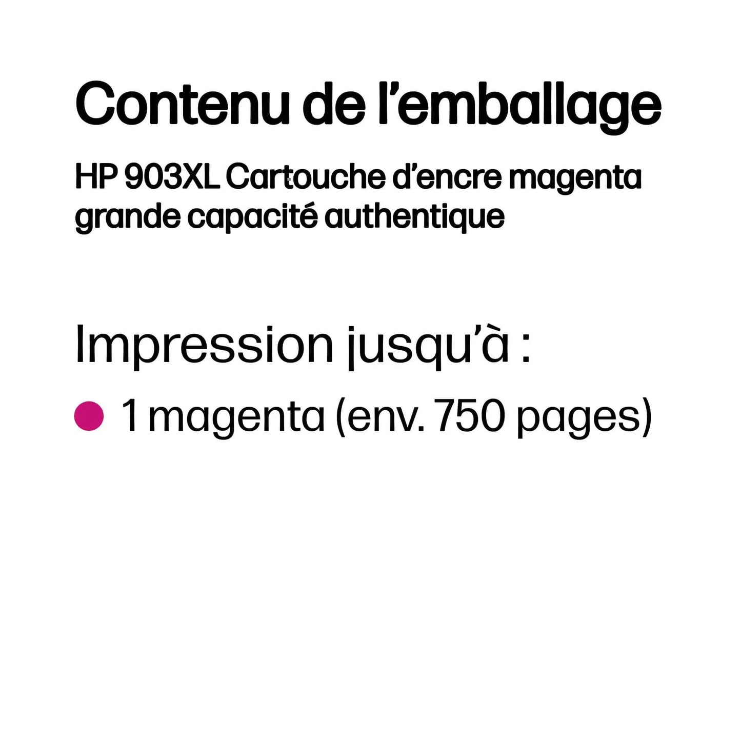 HP 903XL Magenta – Cartouche d’encre grande capacité HP d’origine (T6M07AE) Connecto.ma