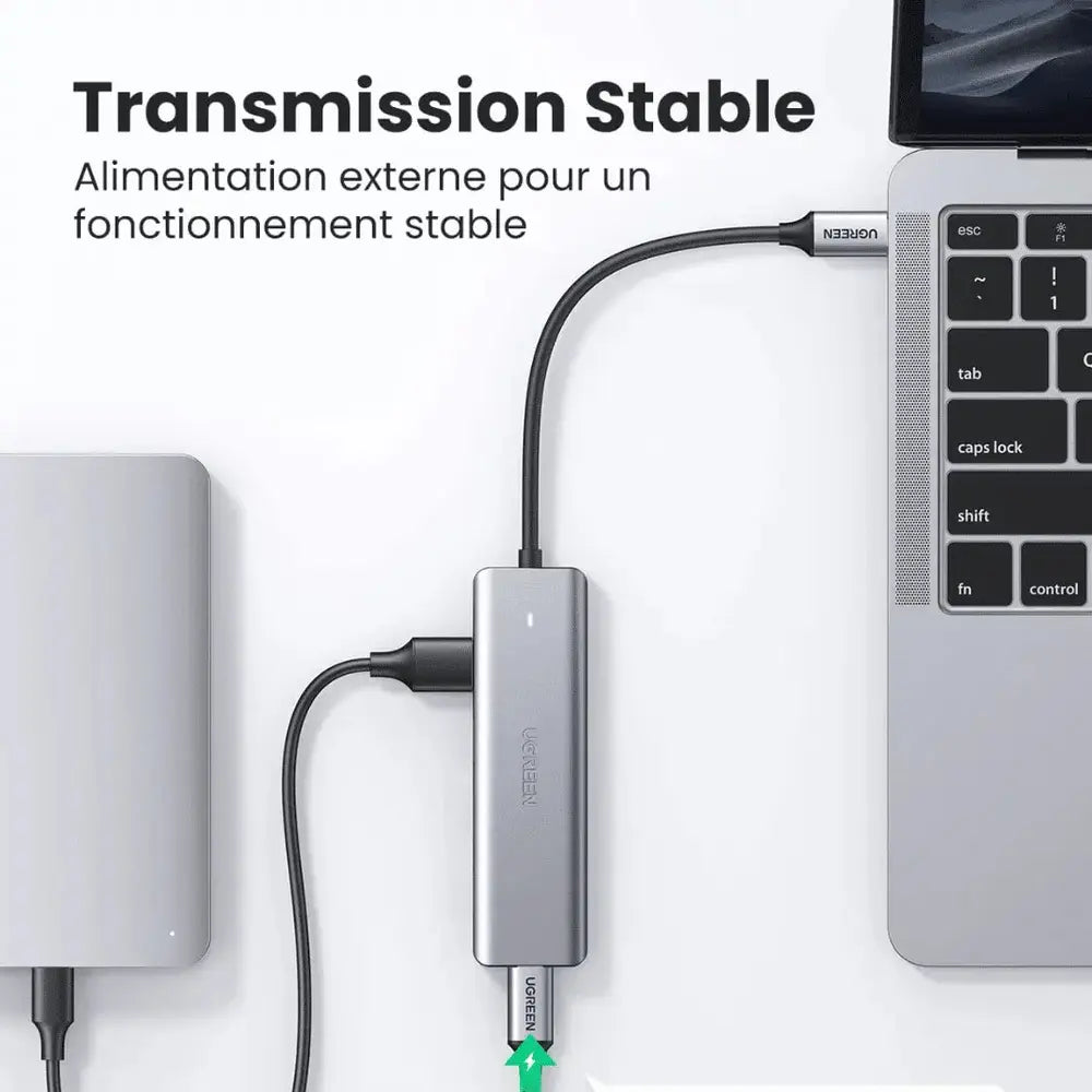 UGREEN Hub USB C vers 4 Ports USB 3.0 5Gbps — vue 5 — Connecto.ma