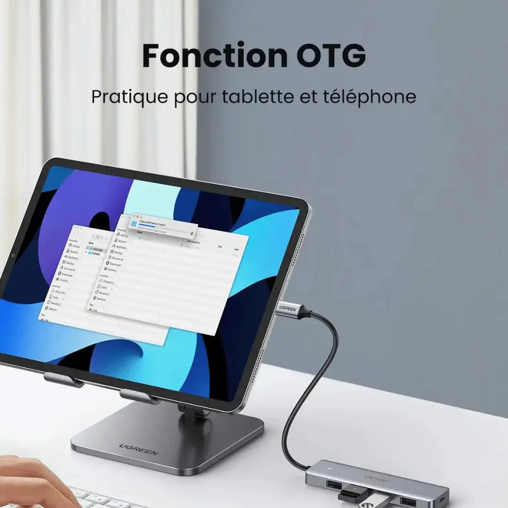 UGREEN Hub USB C vers 4 Ports USB 3.0 5Gbps — vue 6 — Connecto.ma