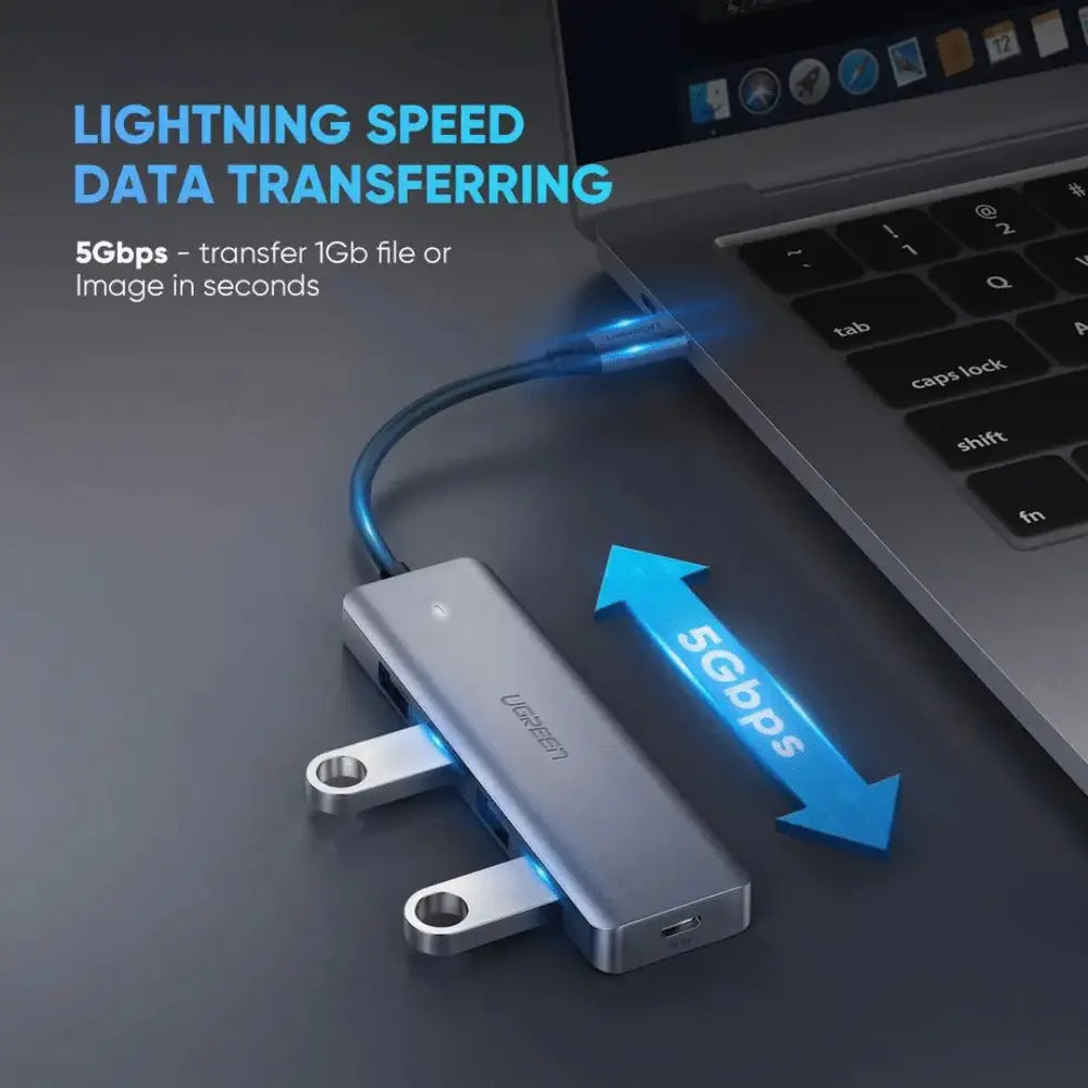 UGREEN Hub USB C vers 4 Ports USB 3.0 5Gbps — vue 8 — Connecto.ma