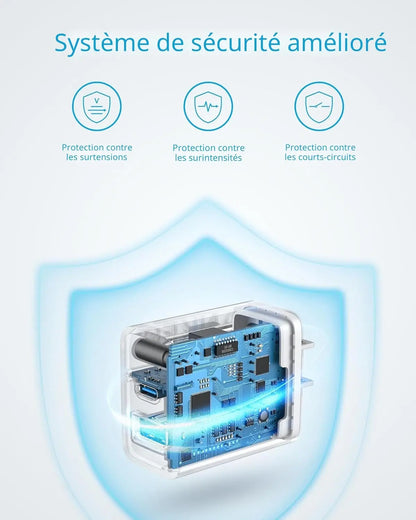 Chargeur mural Anker 20W (2 ports) - Connecto.ma