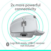 Logitech MX Master 4 for Mac White Silver – Souris Sans Fil Premium - Connecto.ma