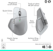 Logitech MX Master 4 for Mac White Silver – Souris Sans Fil Premium - Connecto.ma