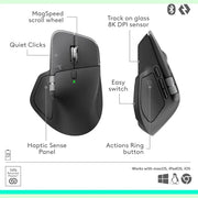 Logitech MX Master 4 Wireless Bluetooth Mouse – Graphite — vue 4 — Connecto.ma