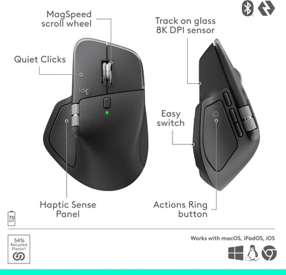 Logitech MX Master 4 Wireless Bluetooth Mouse – Graphite (910-007562) Connecto.ma