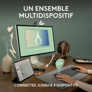 Souris Logitech Pebble 2 Combo — vue profil ergonomique — Maroc