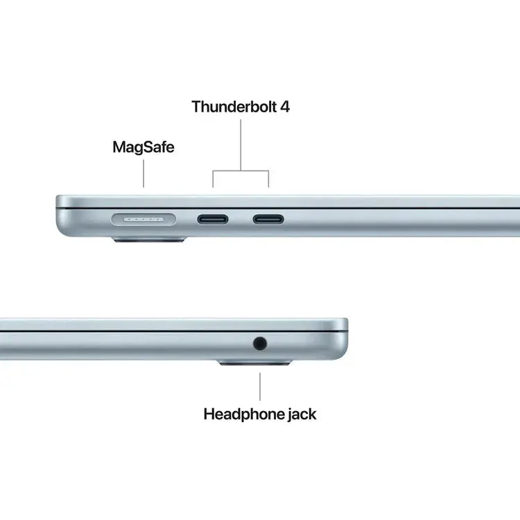 MacBook 13″ – Puce Apple M4, 24 Go RAM, 512 Go SSD (Bleu ciel) — vue 3 — Connecto.ma