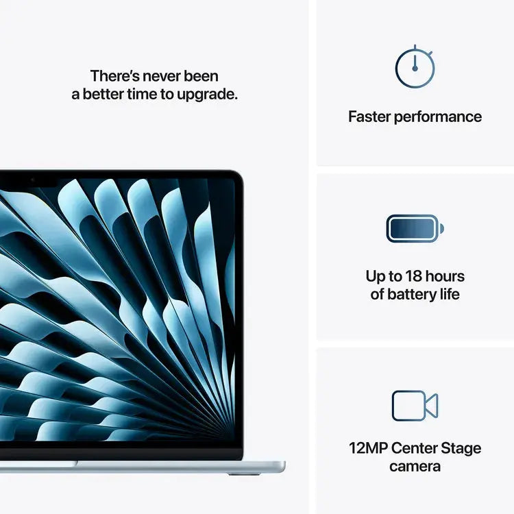 MacBook 13″ – Puce Apple M4, 24 Go RAM, 512 Go SSD (Bleu ciel) — vue 4 — Connecto.ma