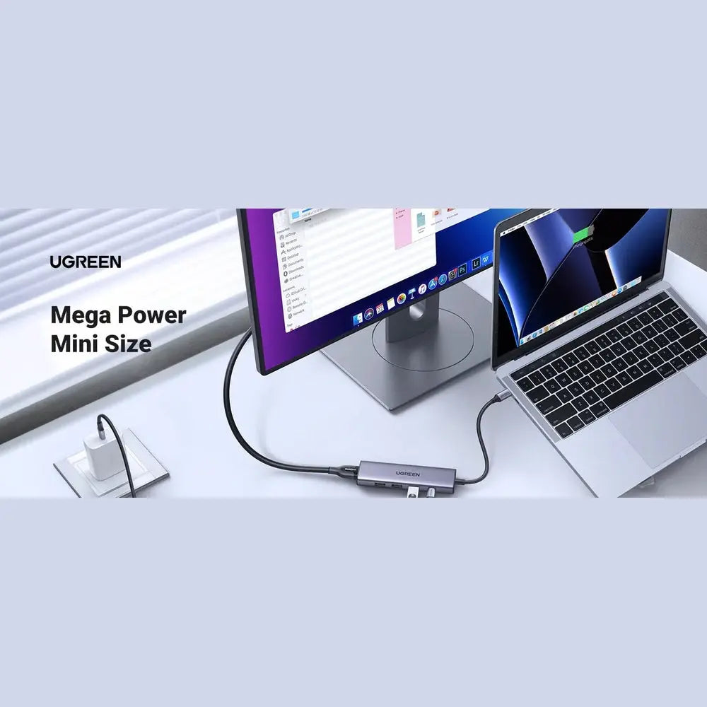 Adaptateur hub USB-C 5 en 1 Ugreen — vue 3 — Connecto.ma