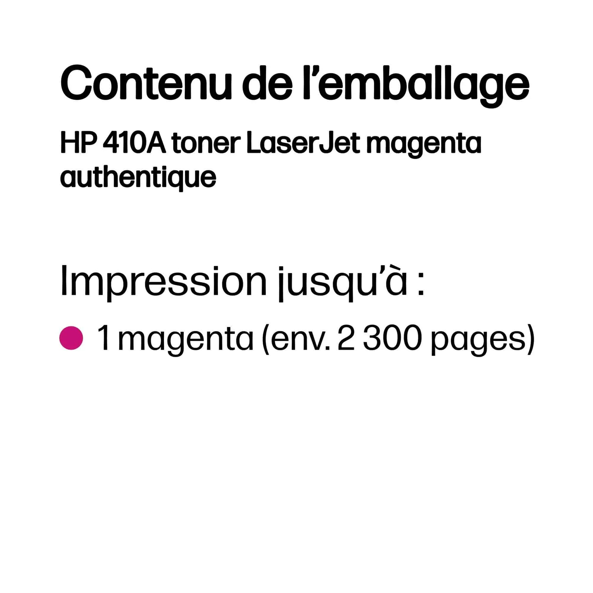 HP 410A Magenta – Toner HP LaserJet d’origine (CF413A) Connecto.ma