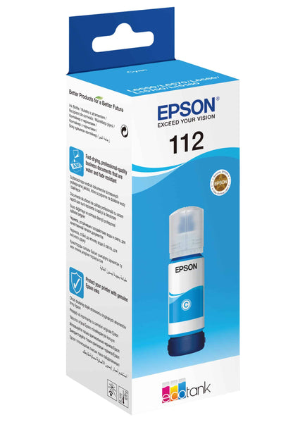 Bouteille d’encre Epson EcoTank 112 – Cyan (C13T06C24A) Epson
