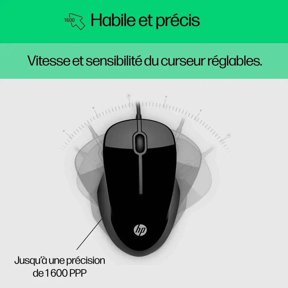 Clavier et souris filaires HP 200 – AZERTY — vue 3 — Connecto.ma