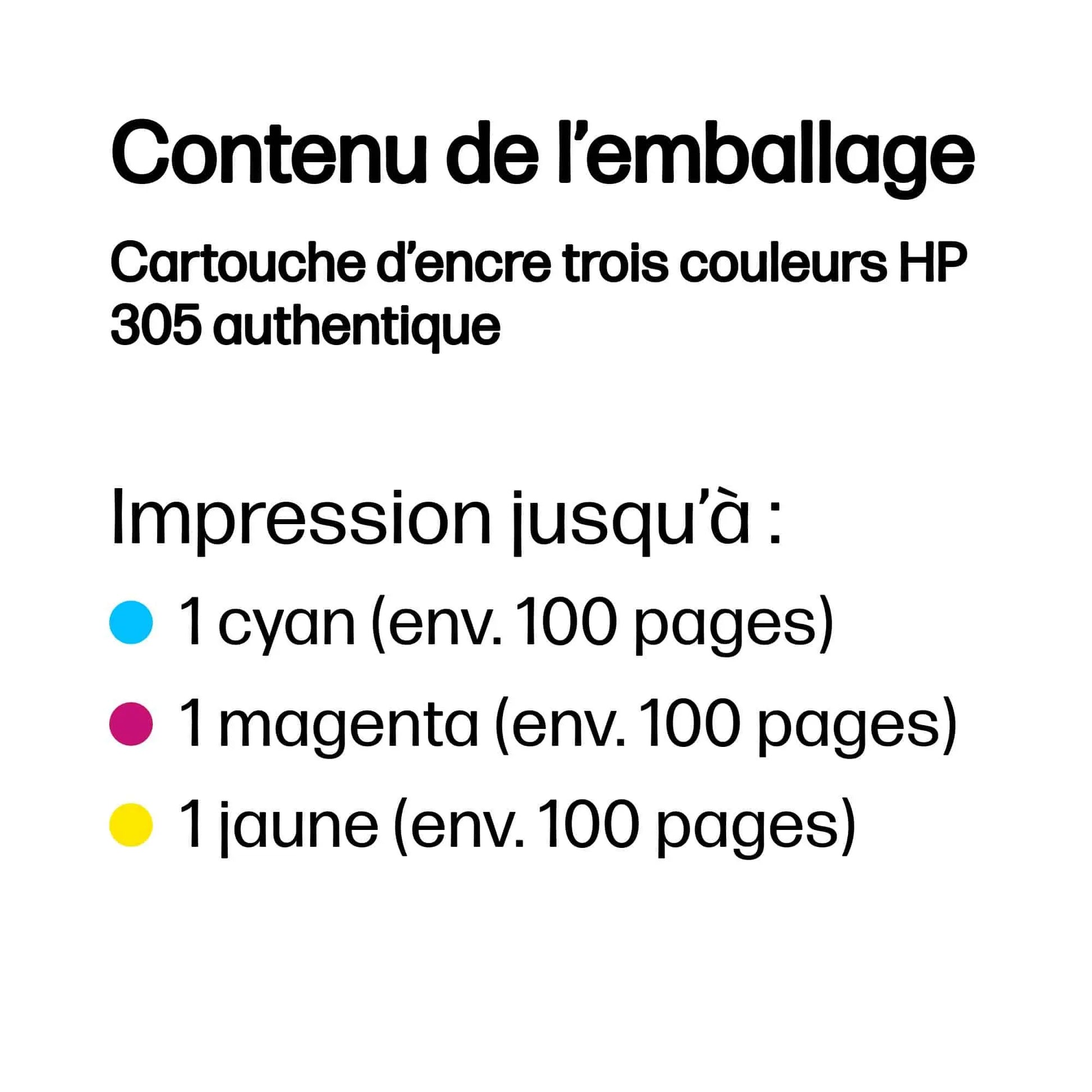 Cartouche d’encre HP 305 TRI-COLOR (3YM60AE) Hewlett Packard