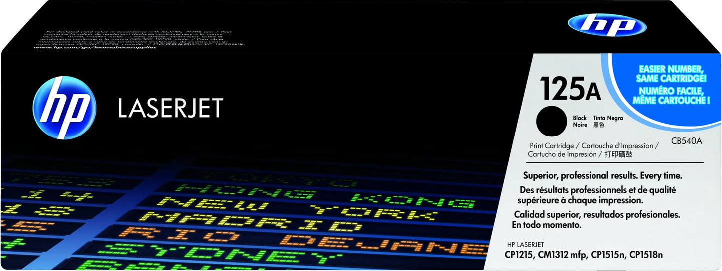 HP 125A Noir – Toner HP LaserJet d’origine (CB540A) Connecto.ma