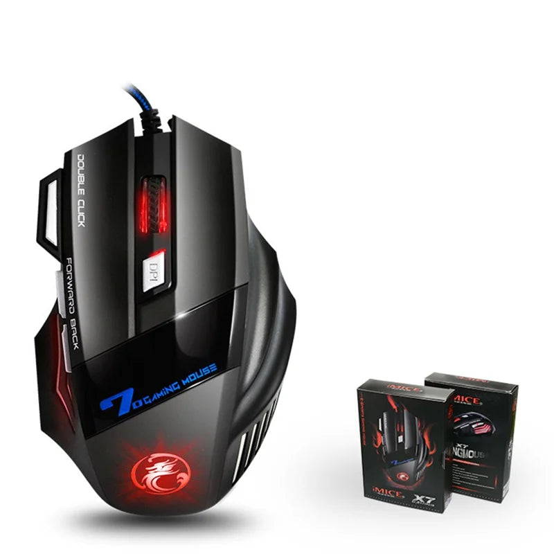 Souris Gamer iMICE X7 2400 DPI – 7 Boutons LED Rouge