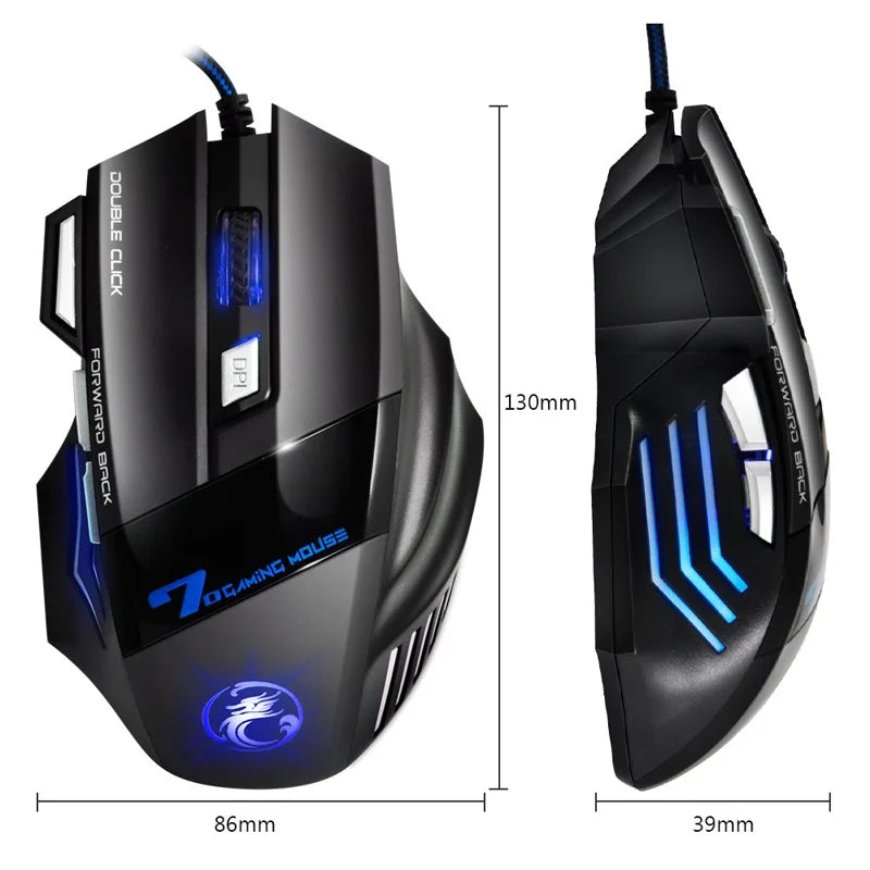 Souris Gamer iMICE X7 2400 DPI – 7 Boutons LED Rouge