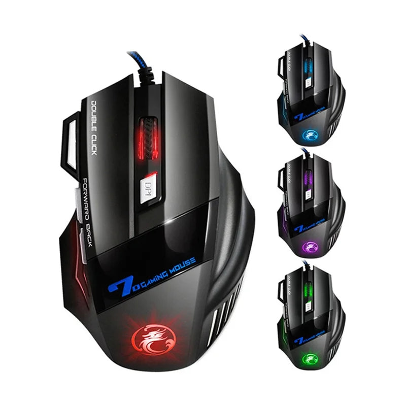 Souris Gamer iMICE X7 2400 DPI – 7 Boutons LED Rouge