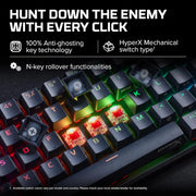 HyperX Alloy Origins 65 - Mechanical Gaming Keyboard - HX Aqua (US Layout) — vue 3 — Connecto.ma