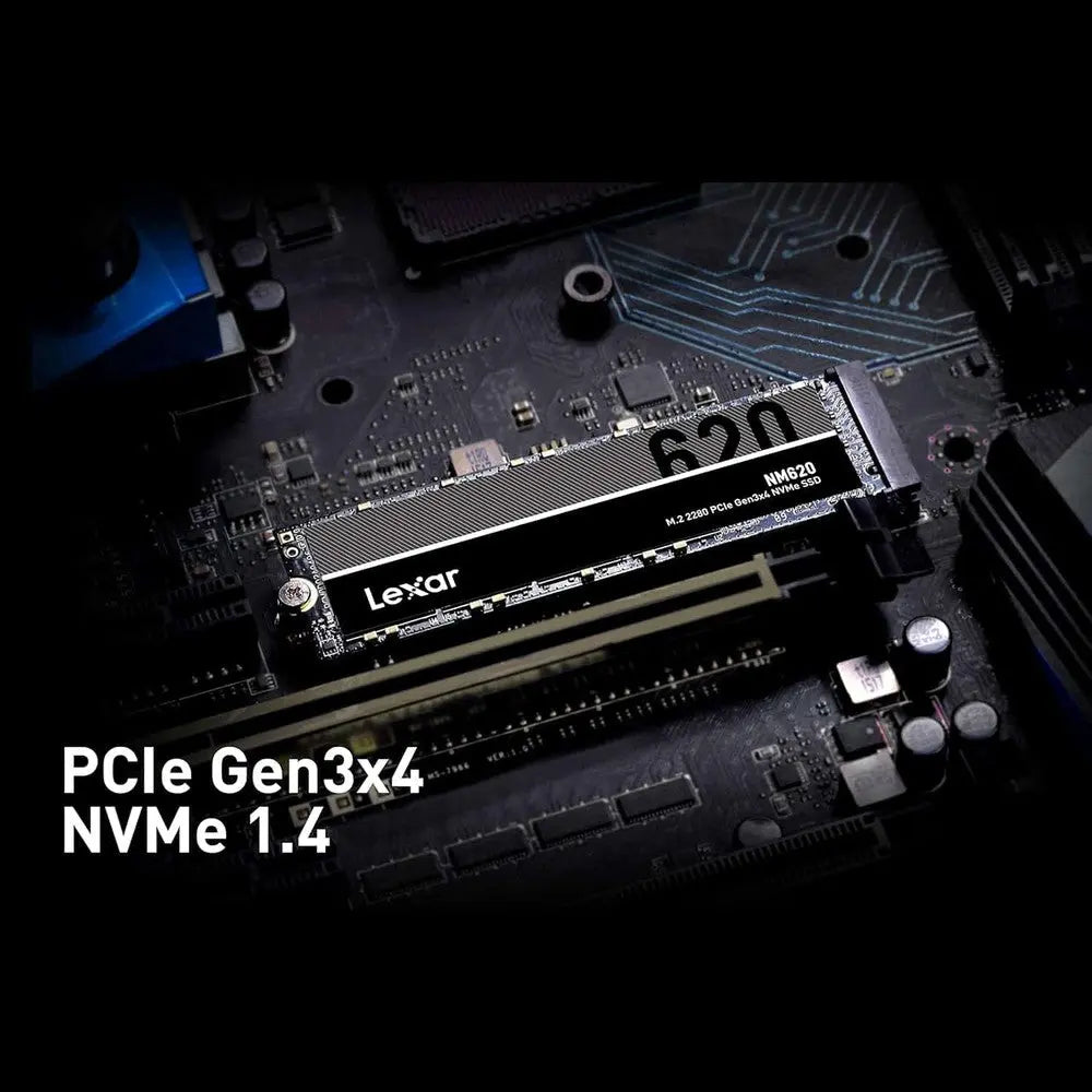 Disque Dur SSD Nvme Lexar NM620 – 512 Go SSD — vue 3 — Connecto.ma