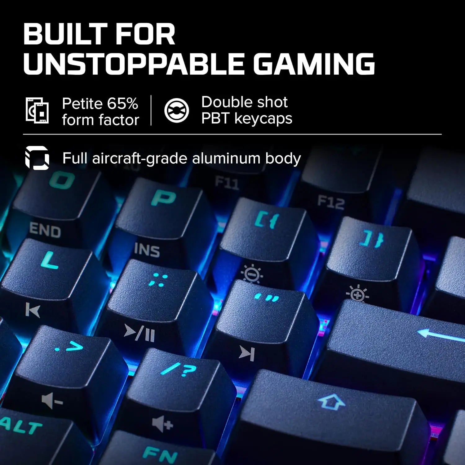 HyperX Alloy Origins 65 - Mechanical Gaming Keyboard - HX Aqua (US Layout) HYPERXMaroc | Connecto.ma