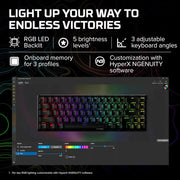 HyperX Alloy Origins 65 - Mechanical Gaming Keyboard - HX Aqua (US Layout) — vue 5 — Connecto.ma